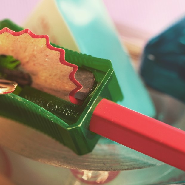 It's hard to make a pencil and sharpener look sexy but use your imagination here.